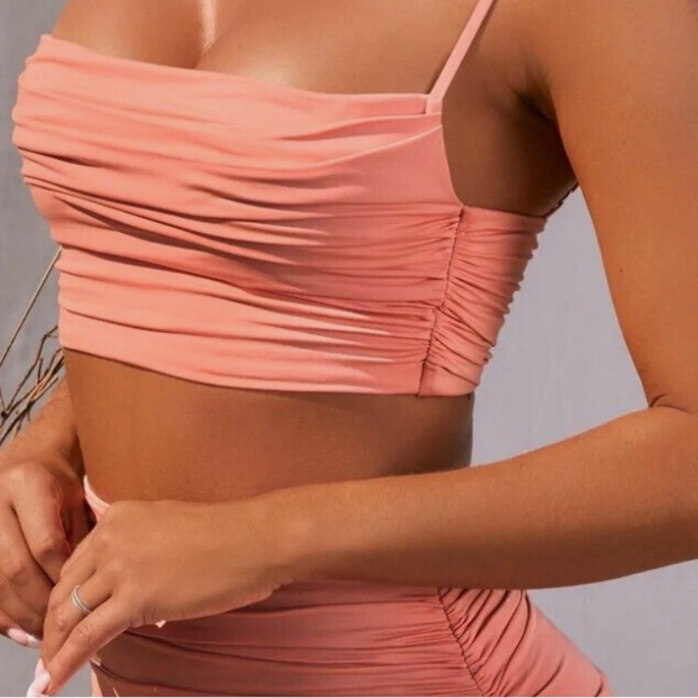 Oh Polly Ruched Pink Top - Picture 3 of 6
